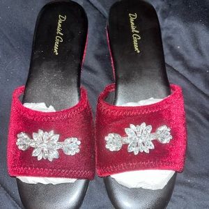 Velvet Embellished Slippers